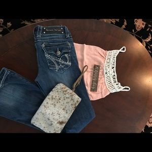 Grace in LA size 5 straight leg jeans